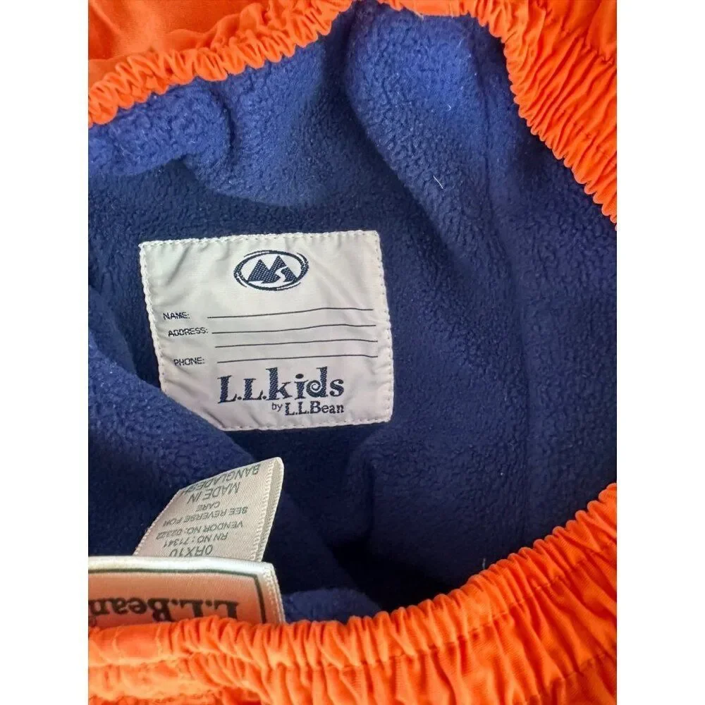 L.L. Bean Baby 18 Month Fleece Insulated Orange Nylon Snowpant Pull On